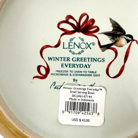 Lenox For the Holidays Winter Greetings Everyday Cardinal Small Serving Bowl - Picture 6 of 7